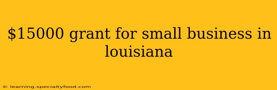 $15000 grant for small business in louisiana