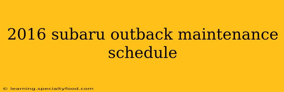 2016 subaru outback maintenance schedule