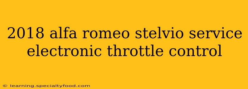 2018 alfa romeo stelvio service electronic throttle control