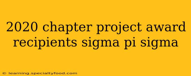 2020 chapter project award recipients sigma pi sigma