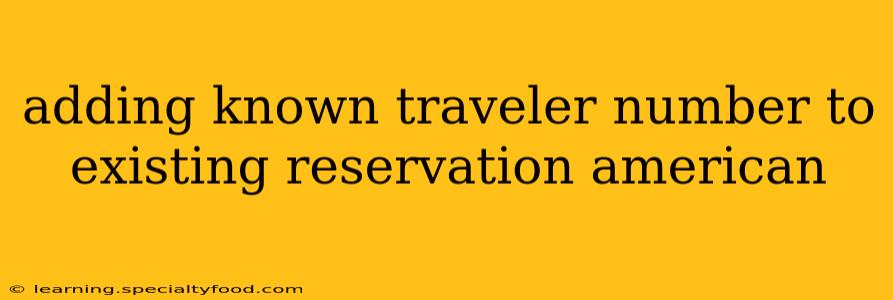 adding known traveler number to existing reservation american