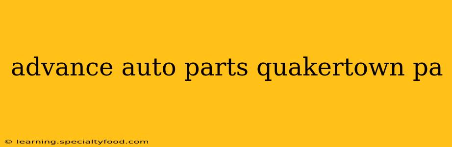 advance auto parts quakertown pa