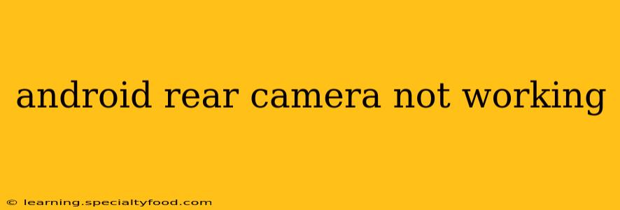 android rear camera not working