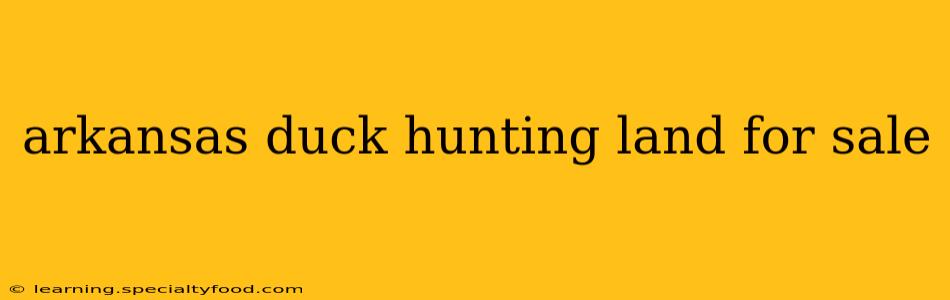 arkansas duck hunting land for sale