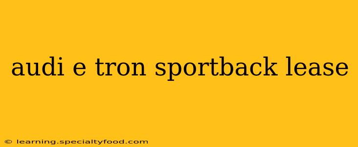audi e tron sportback lease