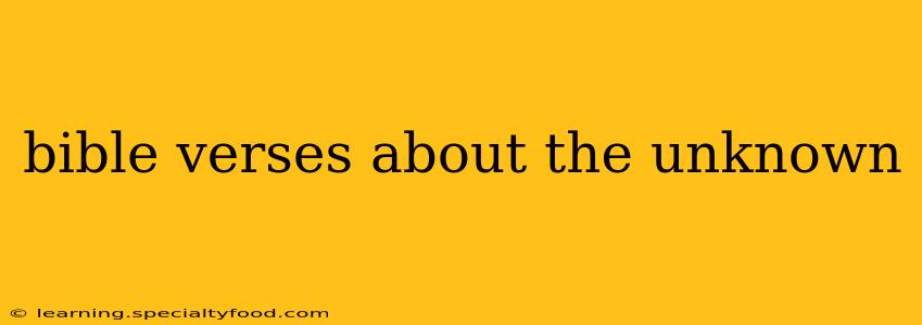 bible verses about the unknown
