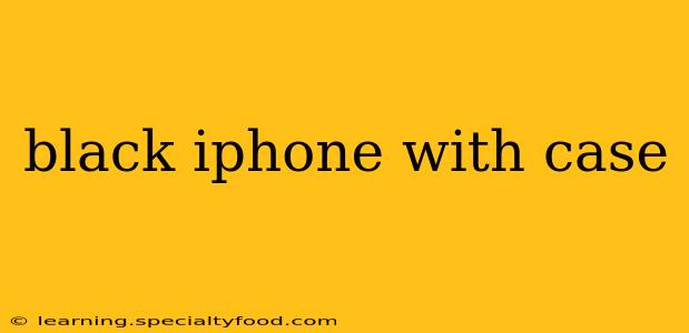 black iphone with case