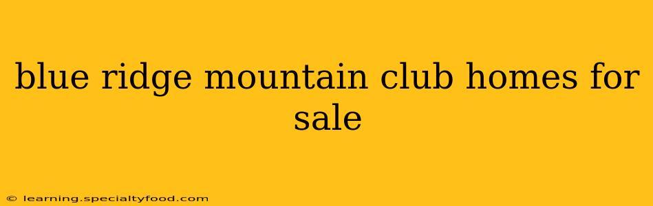 blue ridge mountain club homes for sale