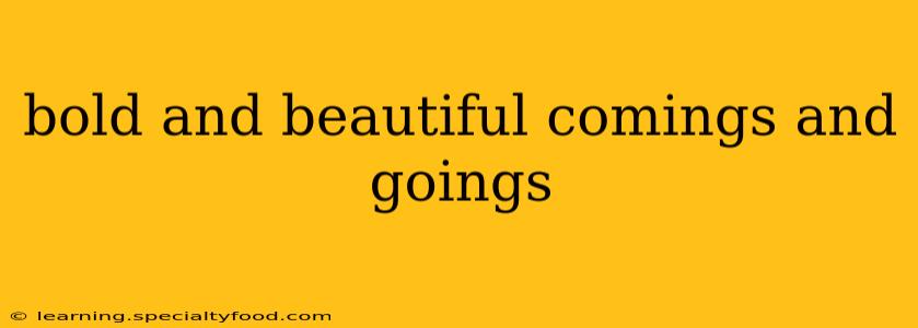 bold and beautiful comings and goings