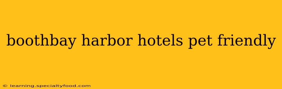boothbay harbor hotels pet friendly