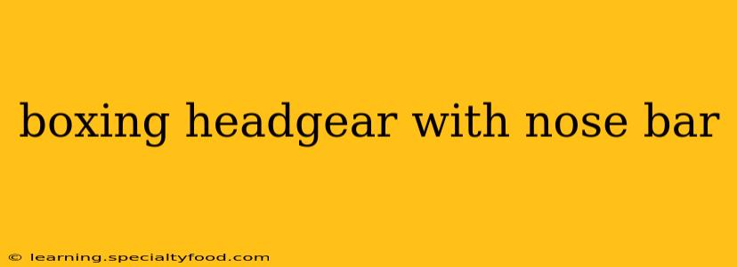 boxing headgear with nose bar
