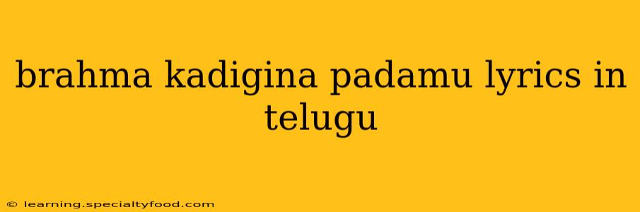 brahma kadigina padamu lyrics in telugu
