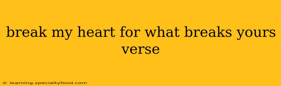 break my heart for what breaks yours verse