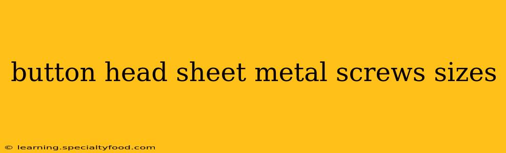 button head sheet metal screws sizes