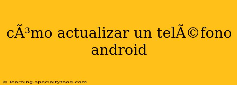 cÃ³mo actualizar un telÃ©fono android