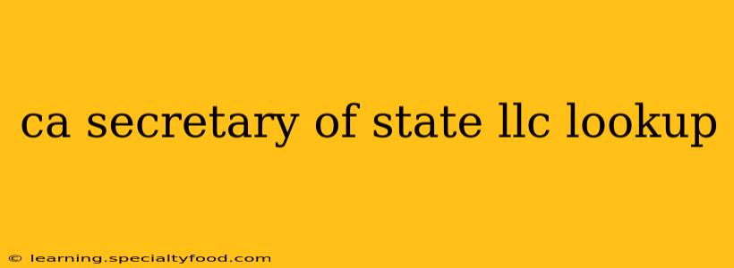 ca secretary of state llc lookup