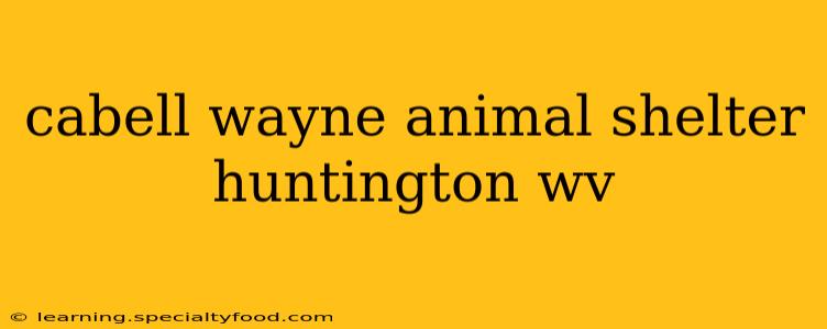 cabell wayne animal shelter huntington wv