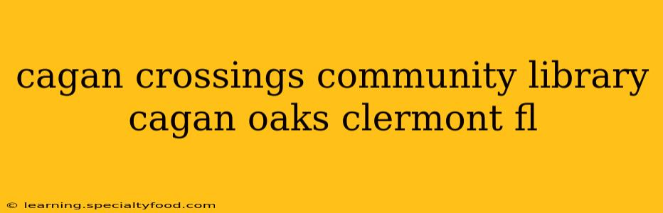 cagan crossings community library cagan oaks clermont fl
