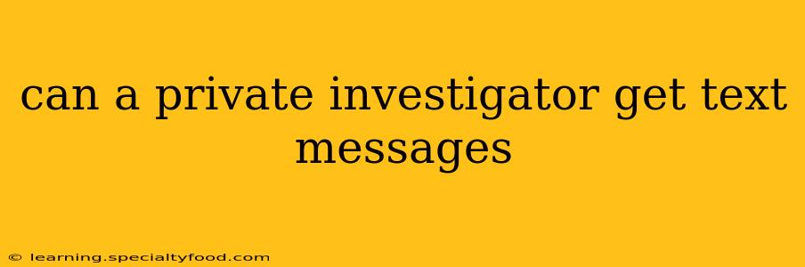 can a private investigator get text messages
