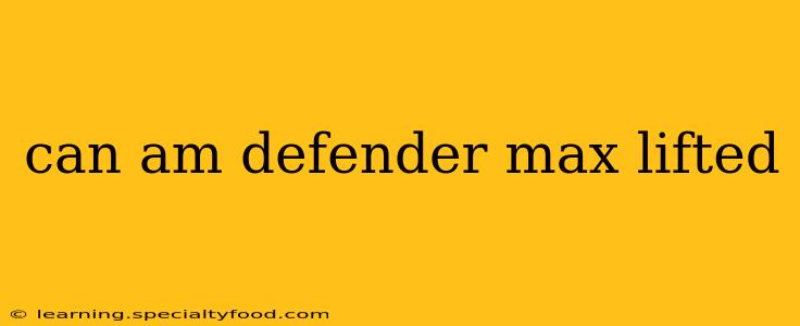 can am defender max lifted