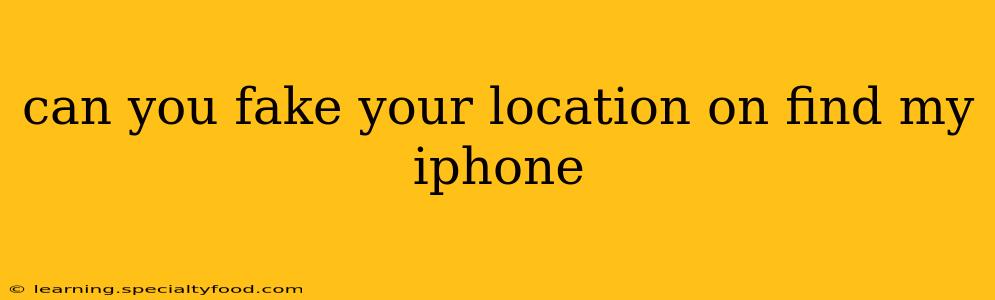 can you fake your location on find my iphone