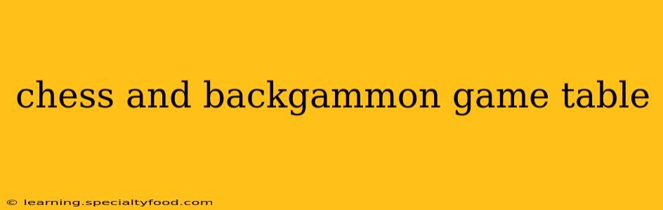 chess and backgammon game table