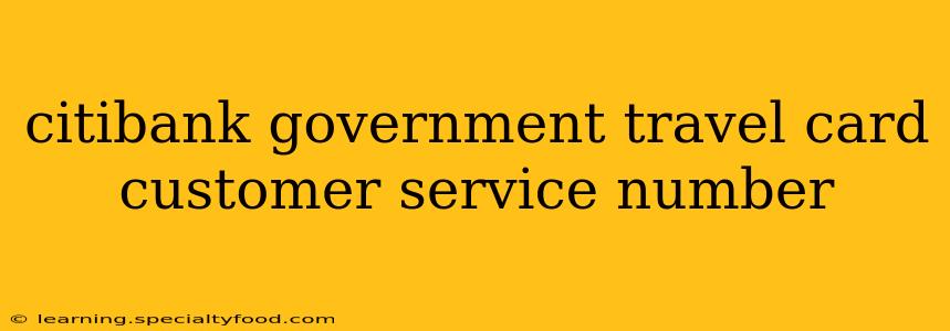 citibank government travel card customer service number