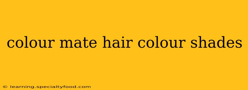 colour mate hair colour shades