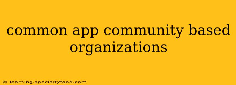 common app community based organizations
