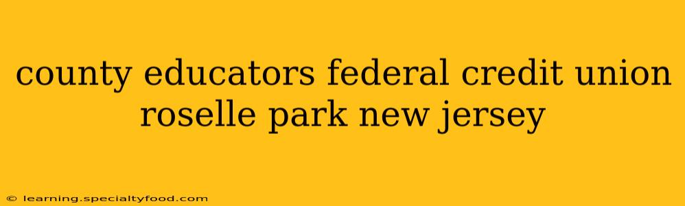 county educators federal credit union roselle park new jersey