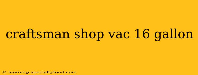 craftsman shop vac 16 gallon
