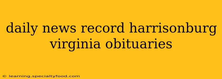 daily news record harrisonburg virginia obituaries