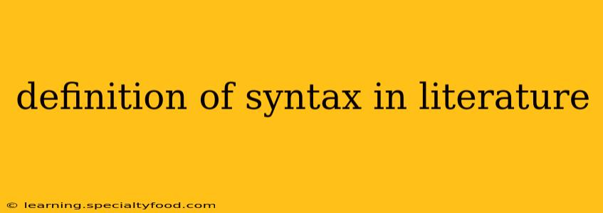 definition of syntax in literature