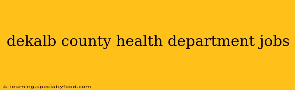 dekalb county health department jobs