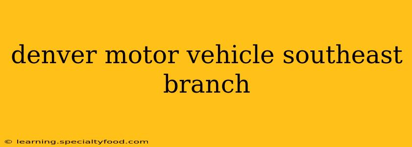 denver motor vehicle southeast branch