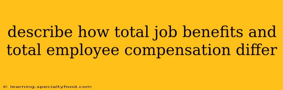 describe how total job benefits and total employee compensation differ