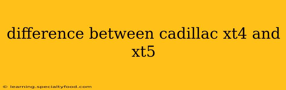 difference between cadillac xt4 and xt5