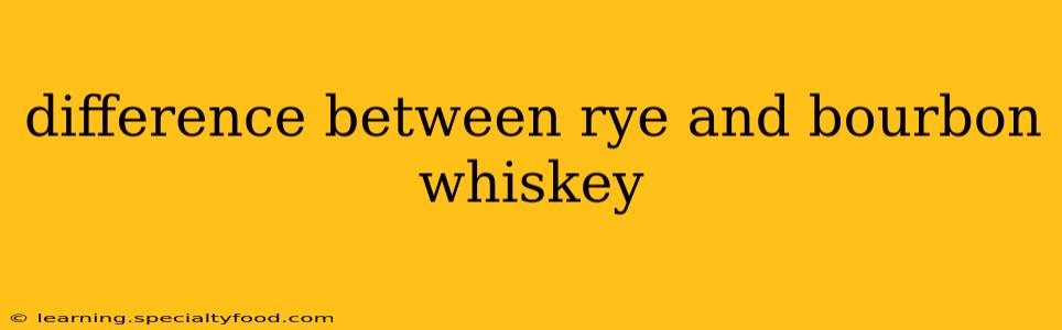 difference between rye and bourbon whiskey