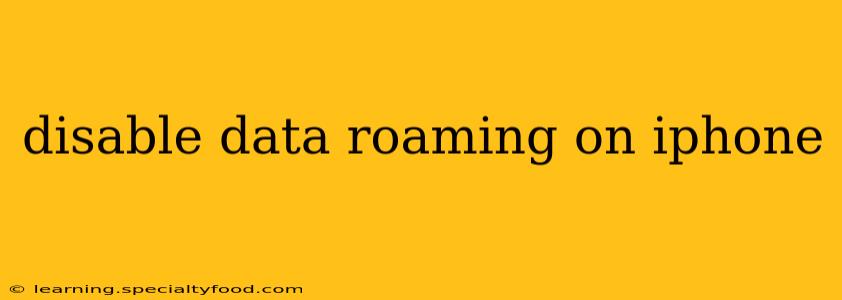 disable data roaming on iphone