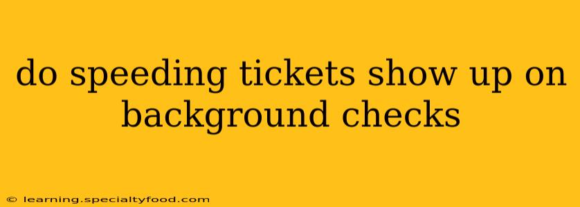 do speeding tickets show up on background checks