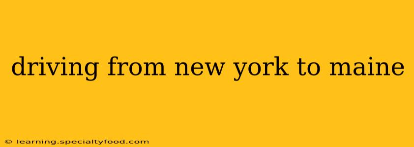driving from new york to maine