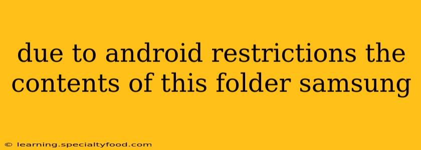 due to android restrictions the contents of this folder samsung