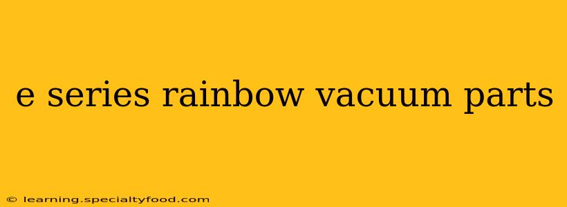 e series rainbow vacuum parts