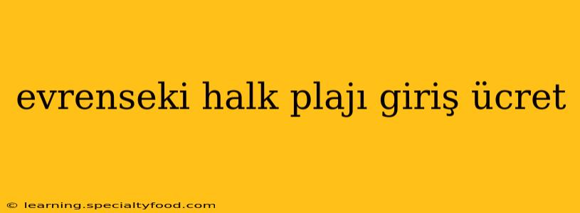 evrenseki halk plajı giriş ücret