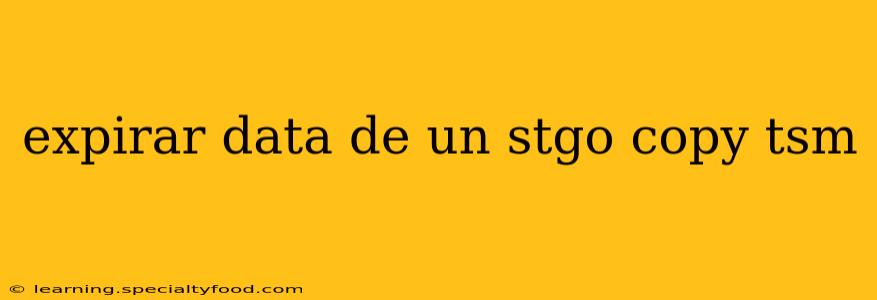 expirar data de un stgo copy tsm