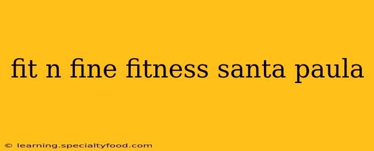 fit n fine fitness santa paula