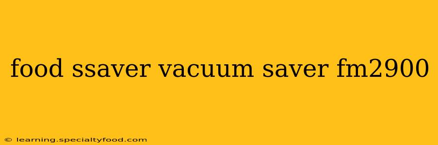 food ssaver vacuum saver fm2900