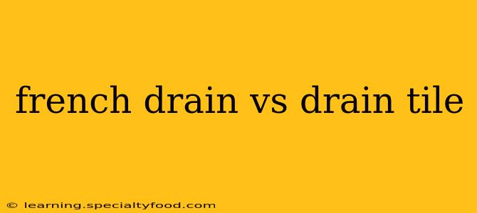 french drain vs drain tile