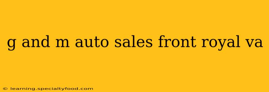 g and m auto sales front royal va