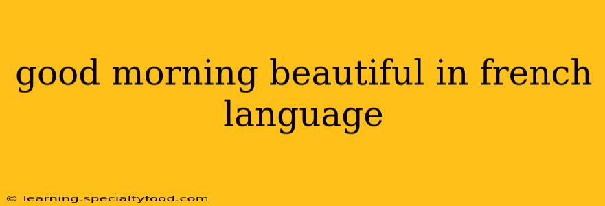 good morning beautiful in french language
